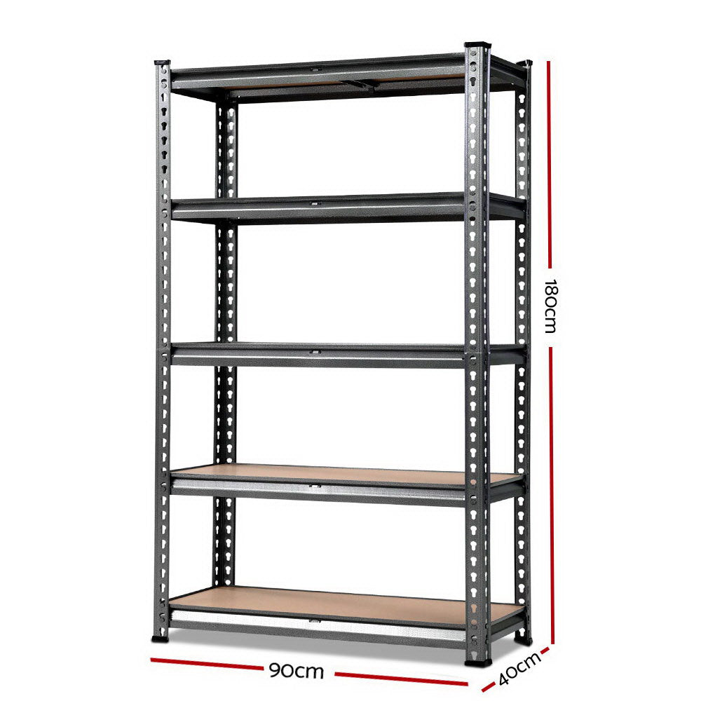 Giantz Heavy Duty Garage Storage Shelf Rack 5-Tier 200kg Charcoal Steel
