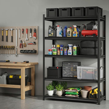Giantz Garage Steel Shelving Rack 5-Tier 150kg Capacity 1.8X1.2m Black