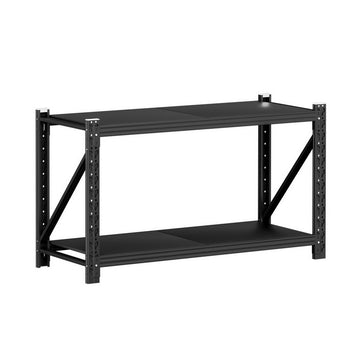 Giantz Heavy Duty Garage Storage Shelving Rack 2 Tier 200kg 1.5m Black