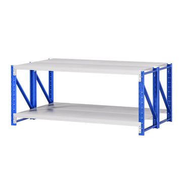 Giantz Heavy Duty Garage Shelving Workbench 200kg Capacity 2x 0.9M Steel
