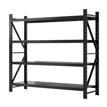 Giantz Heavy Duty Garage Storage Shelf Rack 4-Tier 200kg Black Steel