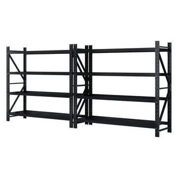 Giantz Garage Shelving Rack Heavy Duty 200kg Steel 4M Black