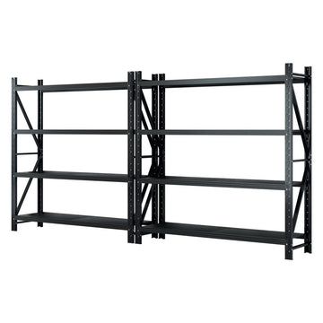 Giantz Heavy Duty Warehouse Storage Shelf Rack 4-Tier 200kg Black Steel 4M