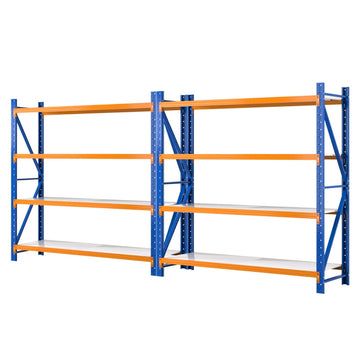 Giantz Heavy Duty Warehouse Storage Shelf Rack 4-Tier 200kg Orange Steel