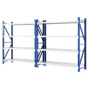 Giantz Heavy Duty Steel Warehouse Rack 4M 200kg Capacity Blue