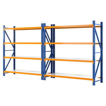 Giantz Garage Shelving Rack Heavy Duty 200kg Steel 4M Orange
