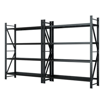 Giantz Heavy Duty Steel Warehouse Rack 4M 200kg Capacity Black