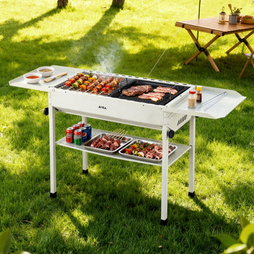 Grillz Portable Electric BBQ Grill Smokeless with Stainless Steel Racks