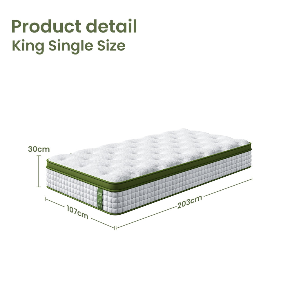BedStory 30cm Hybrid Mattress Cooling Gel Memory Foam King Single
