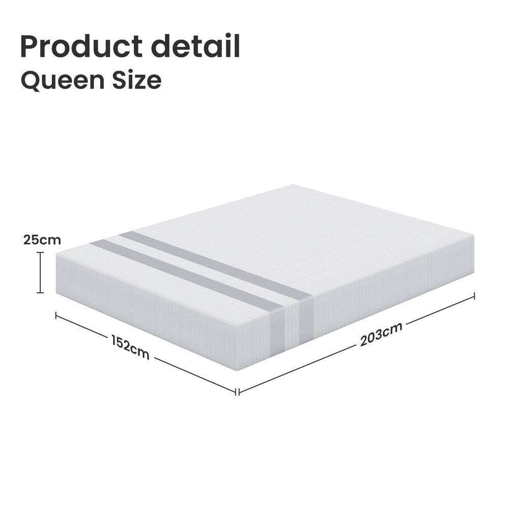 BedStory Reversible Gel Memory Foam Mattress 25cm Queen