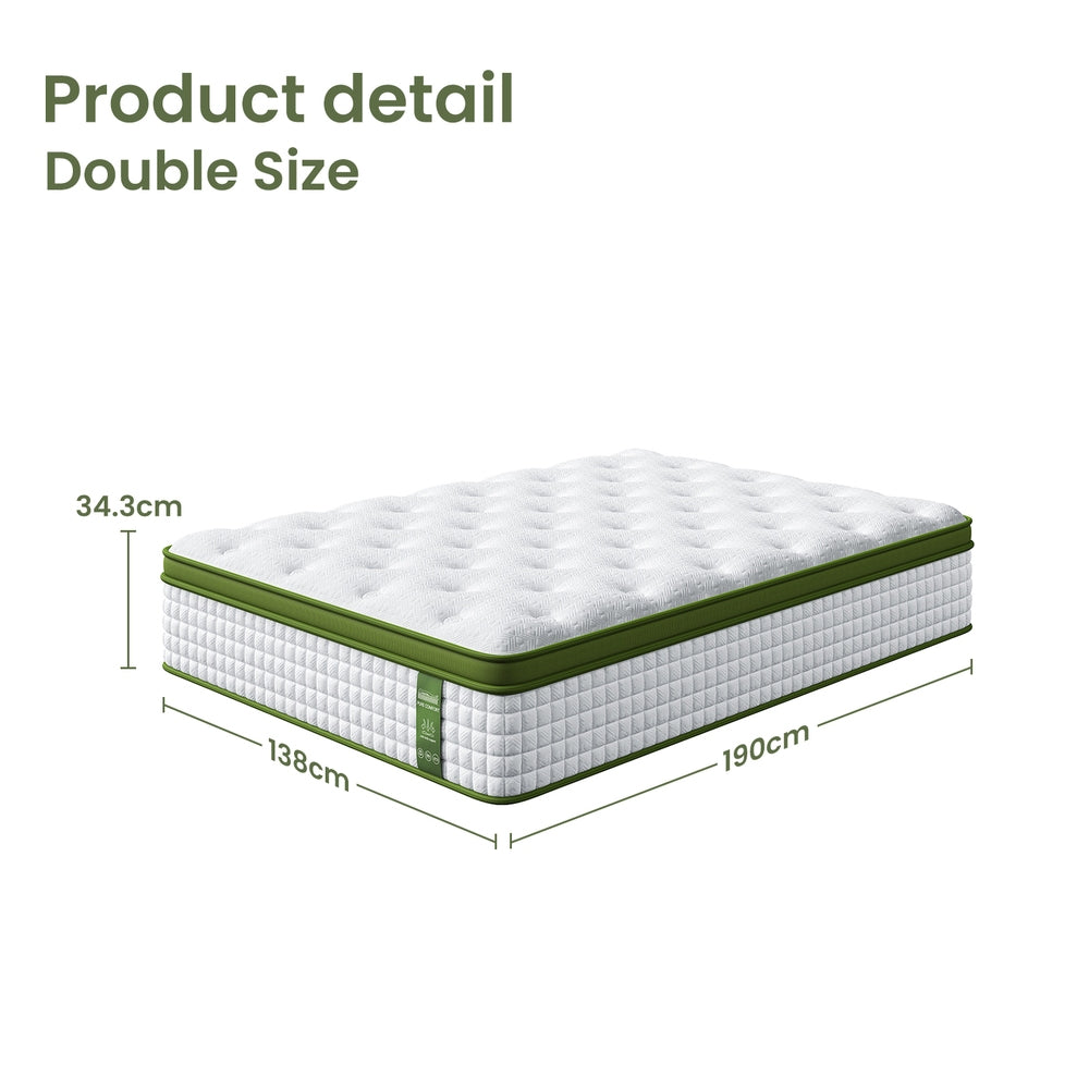 BedStory Latex Hybrid Mattress 5-Zone Pocket Spring Medium Firm Double 34cm