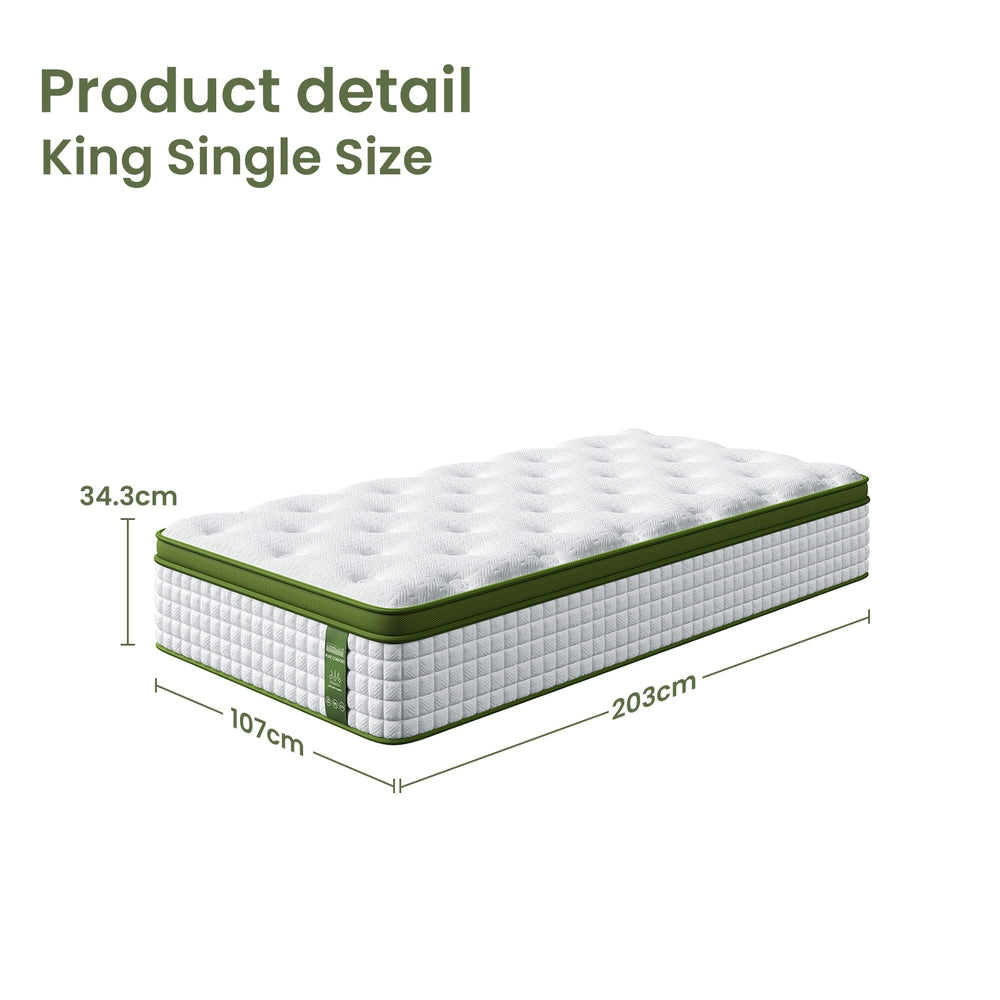 BedStory Latex Hybrid Mattress King Single 34cm Medium Firm