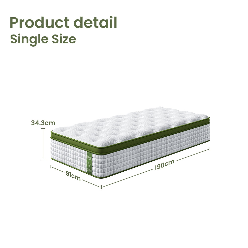 BedStory Latex Hybrid Mattress Single 34cm Medium Firm