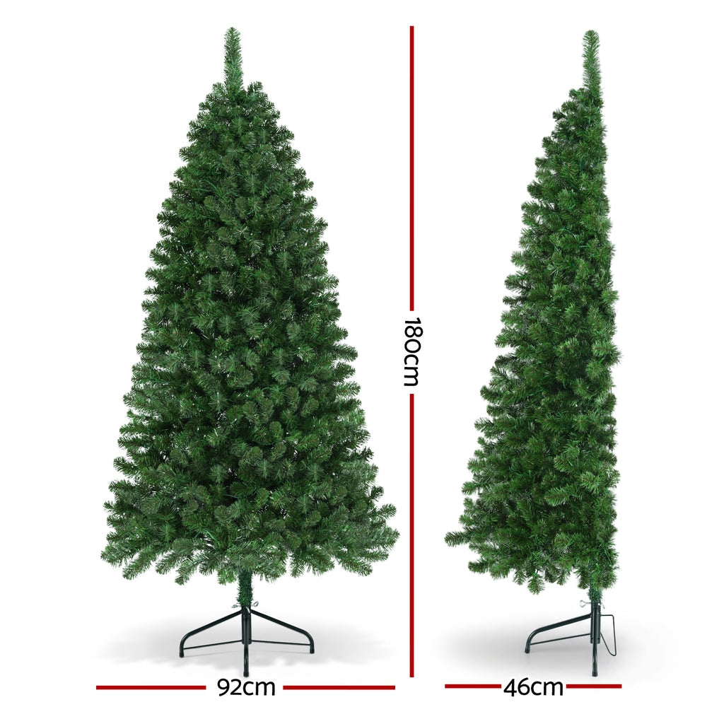 Jingle Jollys LED Corner Christmas Tree 180cm Multi-Color 200 LEDs