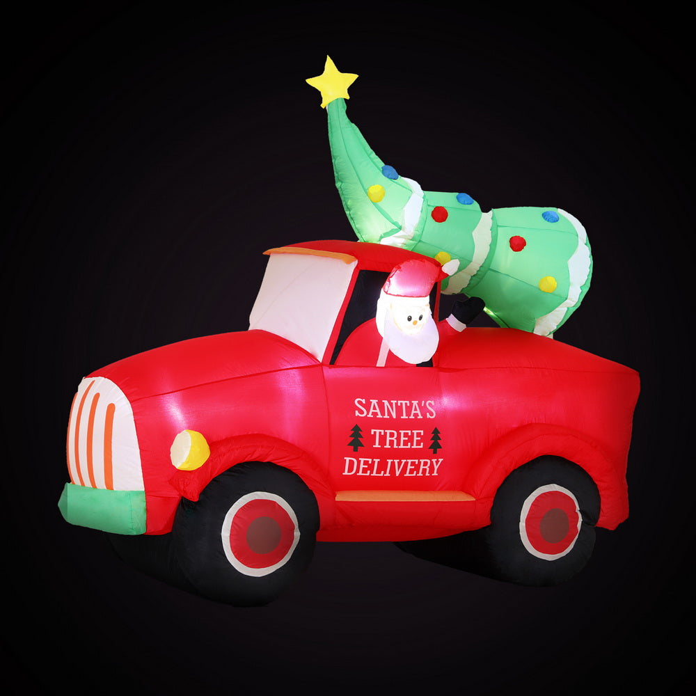 Jingle Jollys Christmas Inflatable Truck LED Illuminated 1.6M