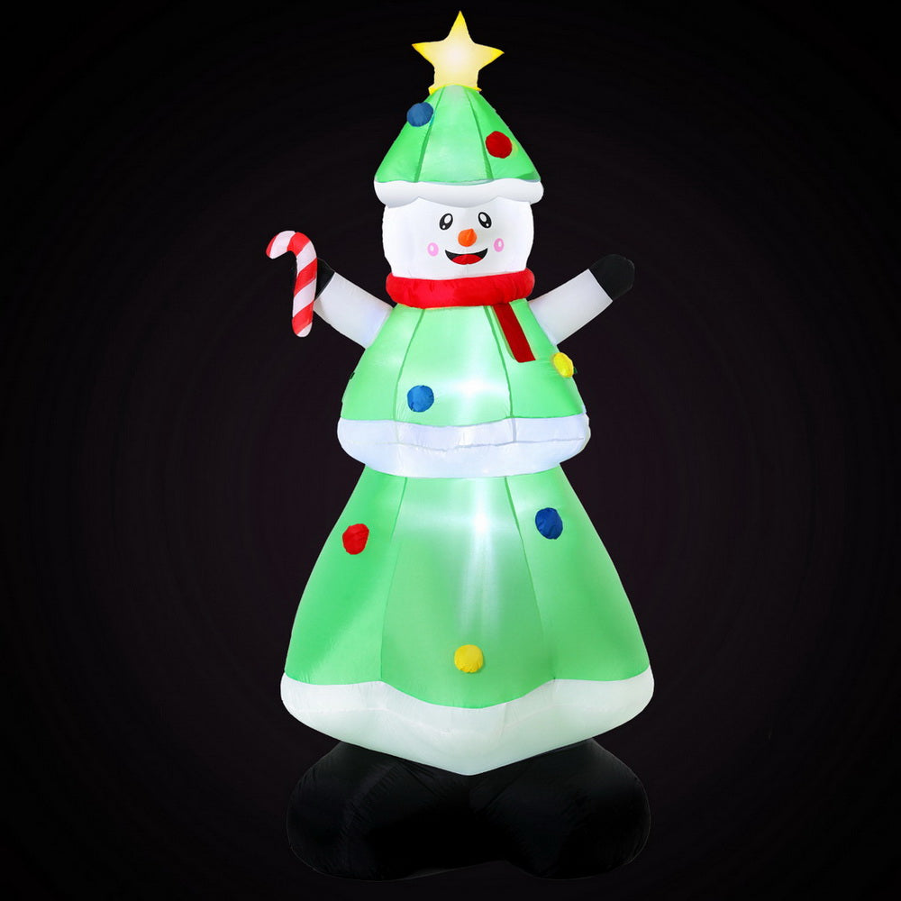 Jingle Jollys LED Christmas Inflatable Snowman Tree 2.75M