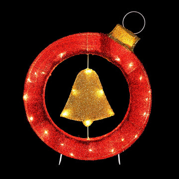 Jingle Jollys LED Christmas Bell Wreath 60cm Warm White