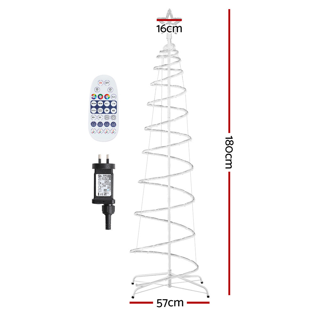 Jingle Jollys LED Christmas Tree 1.8m RGB Rope Lights Indoor Outdoor