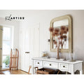 Artiss white 3-drawer French provincial console in entryway with ornate mirror, dried flowers and candles on top