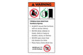 Furniture tipover warning label with anchor requirement and child safety rules for bamboo shoe rack