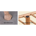 Close-up showing high resilience foam cushion top and anti-slip floor protector pads on bamboo bench