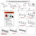 Natural bamboo TV unit assembly instruction diagram parts list seven steps with furniture tipover warning inset