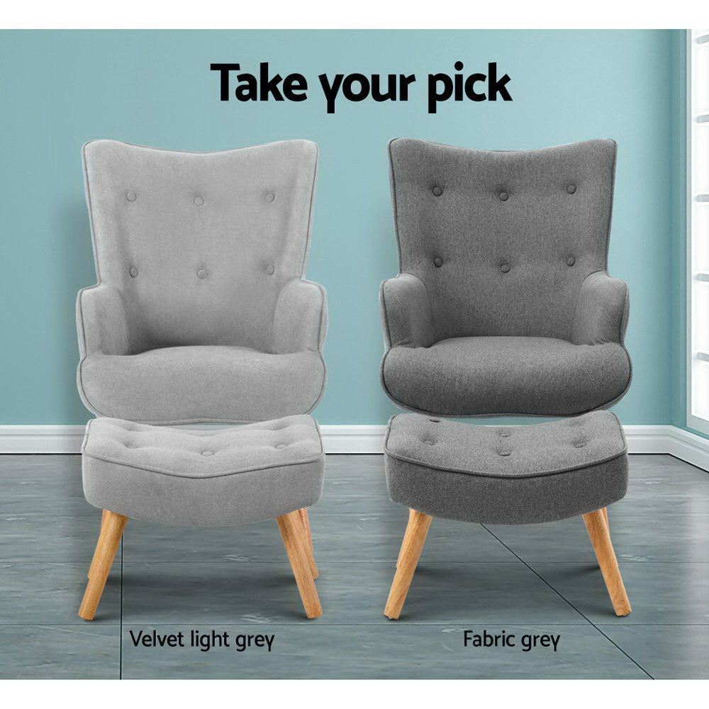 Dimensions of beige linen barrel armchair: 82H cm, seat 44H 48D 44W cm, back 44cm, footprint 50x50cm