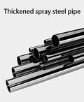 Close-up of thickened black spray-coated steel pipe material used in 4-tier tube shoe rack