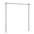 Black freestanding floor-to-ceiling curtain rod frame on white background rectangular H-shaped metal pipe structure