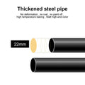 Thickened steel pipe infographic showing 22mm tube diameter cross-section for garment rack
