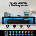 Black glossy LED TV unit 200cm 16 LED colours and 4 flashing modes swatch strip with 24-key remote shown