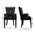 Black velvet wingback armchair dimension diagram front and side view: 96cm tall, 52cm wide, 55cm seat, 62cm deep