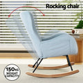 Light blue velvet rocking chair with rocking motion ghost image, 