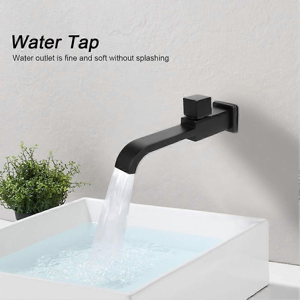 Brass basin faucet lever handle detail with curved spout from front angle