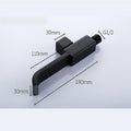 Side view of brass basin faucet matte black with single lever and spout