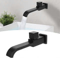 Modern brass wall-mounted basin faucet matte black with single lever handle
