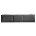 Dark charcoal modular 3-seater sofa rear view showing three back cushion sections on white background