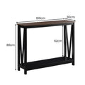 Two-tone console table dimensions: 100cm wide, 30cm deep, 80cm tall, inner clear height 62cm