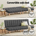 Sofa bed 3 position backrest diagram showing 105 degree reading 130 degree TV and 180 degree sleeping