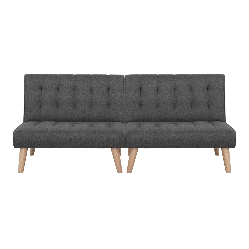 Convertible sofa bed infographic showing bed and sofa positions with Instant Bed and 160KG capacity text