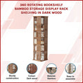 Dark wood bamboo rotating tower shelf features: sturdy construction, colour dark wood, material bamboo, easy to assemble