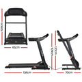 Everfit 2HP treadmill dimensions diagram 136cm length 65cm width 109cm height 70cm handlebar