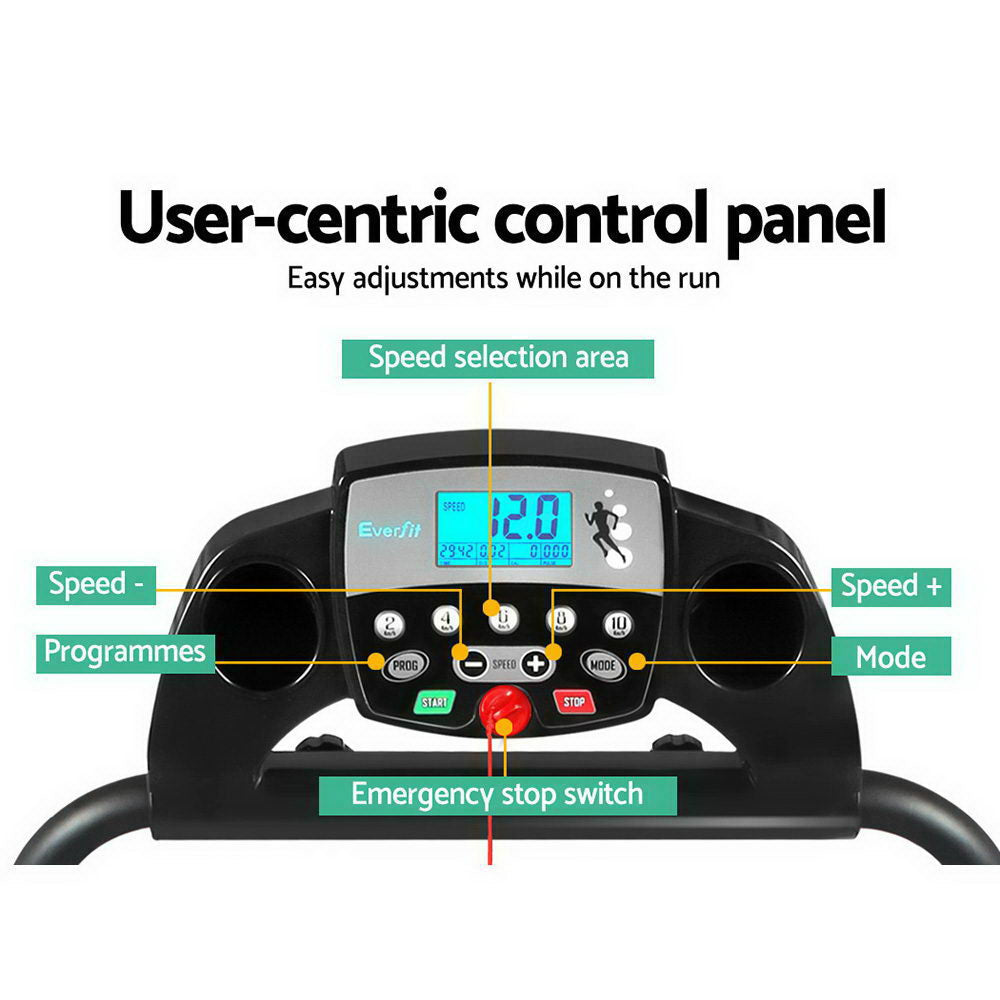 Everfit 340mm treadmill console control panel speed selection buttons program controls emergency stop
