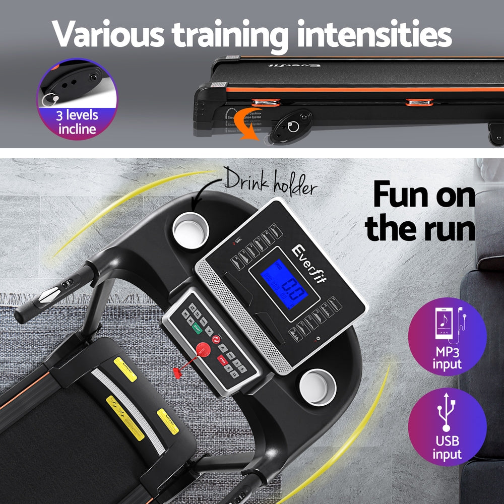console features 3-level incline mp3 usb input and drink holder display