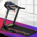 everfit electric treadmill with console handles and safety key on gradient background