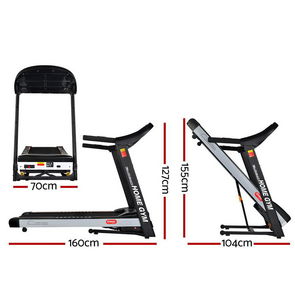 everfit treadmill black white 450mm on gradient background