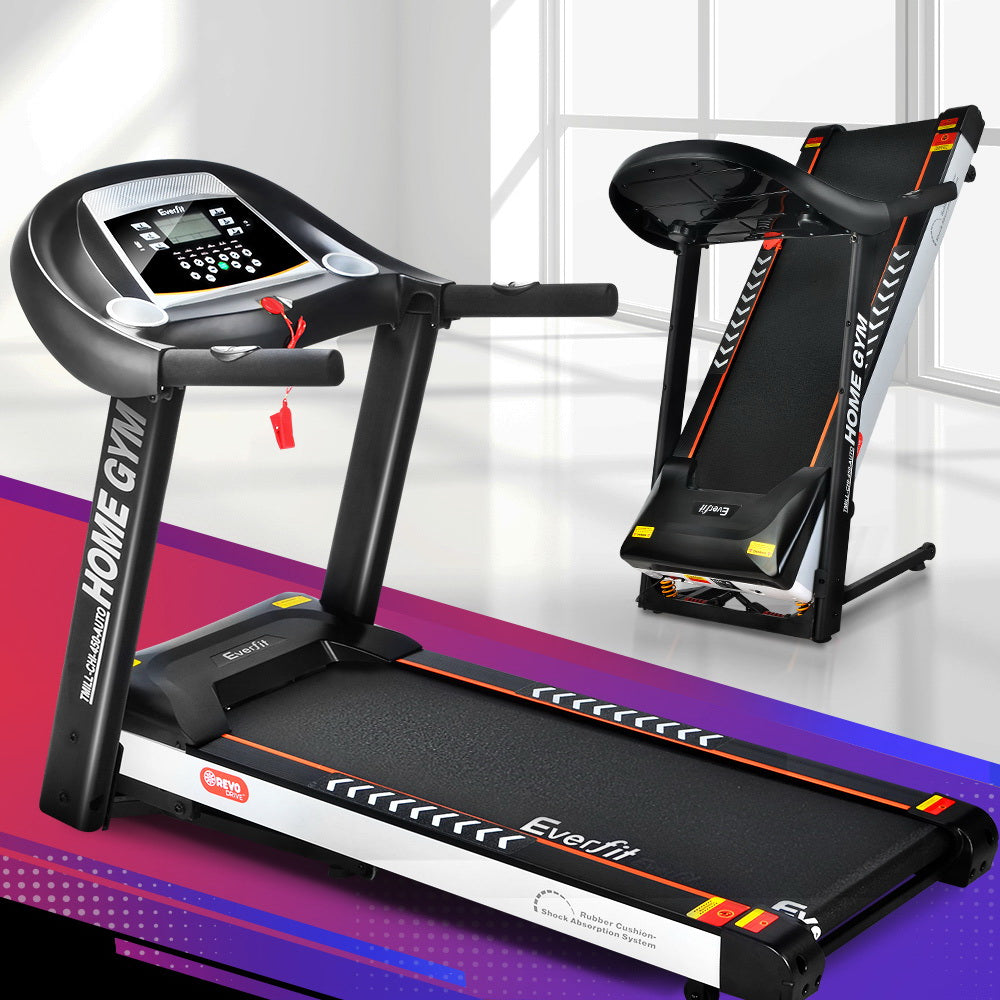 everfit treadmill black white 450mm on gradient background
