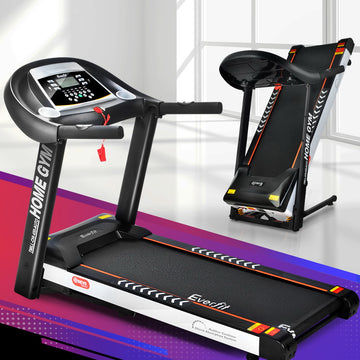 everfit treadmill black white 450mm on gradient background
