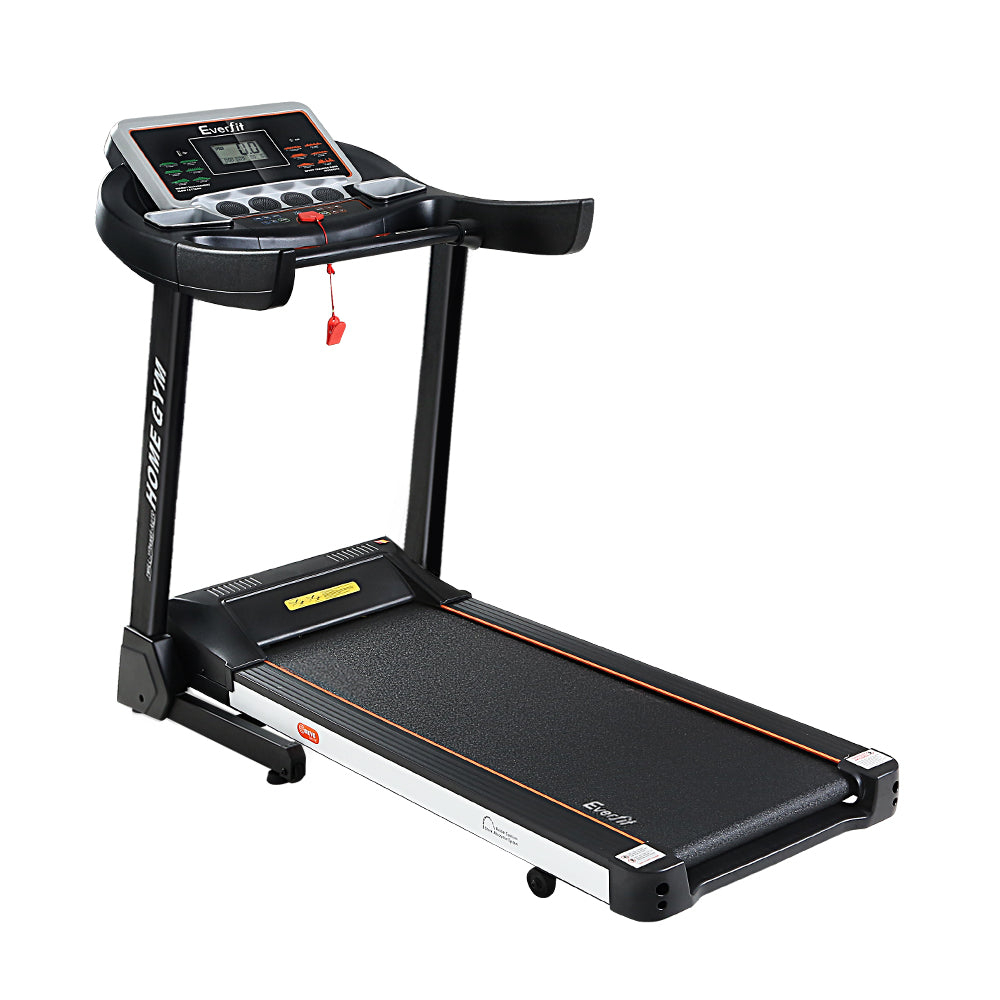 treadmill side view console handrails and safety key display