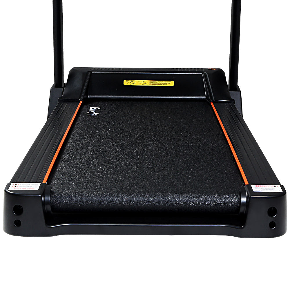 running belt top-down view with orange side trim and frame